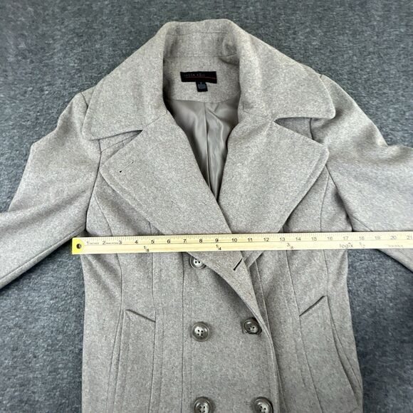 Jason Kole Peacoat Women’s Size S Wool Blend Double Breasted Oatmeal Color - Picture 7 of 10
